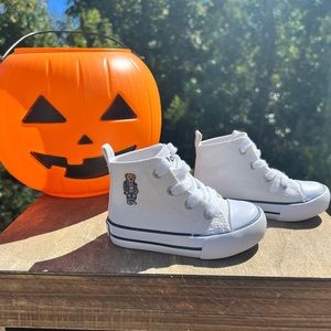 Polo Ralph Lauren Kids Hamptyn Hi Bear High Top Casual Shoes | Size 5